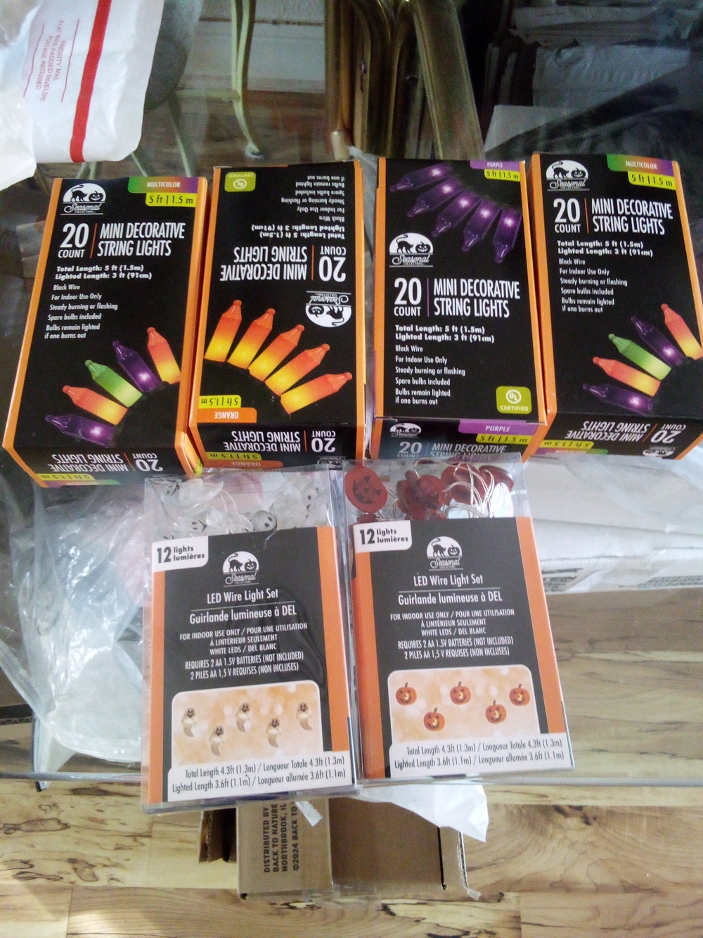LED Purple & Orange Mini Decorative String Lights - 20 Count